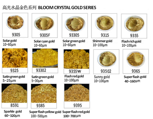 Bloom Crystal Gold Series colour card
